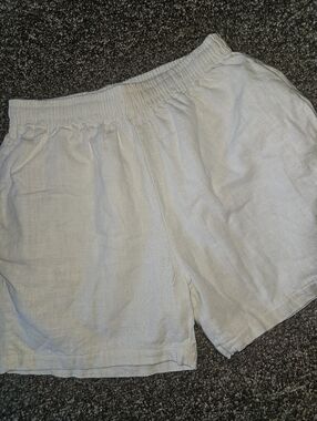 SNS 100% Linen Cotron Lined Mens Pull On Shorts Medium
